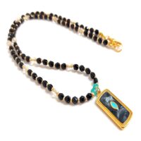 Gargantilla Ojo Turco esmaltado negro y turquesa