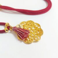 Colgante cordón Milán ajustable con pieza Filigrana Flor 43 mm